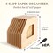 Wood Paper Storage Organizer, Slope Design Paper Storage Shelf For Holding 12 x 12 Inch Scrapbook Paper, 8 Slot Stable Scrapbook Paper Rack For Portfolio, Heat Transfer Papers